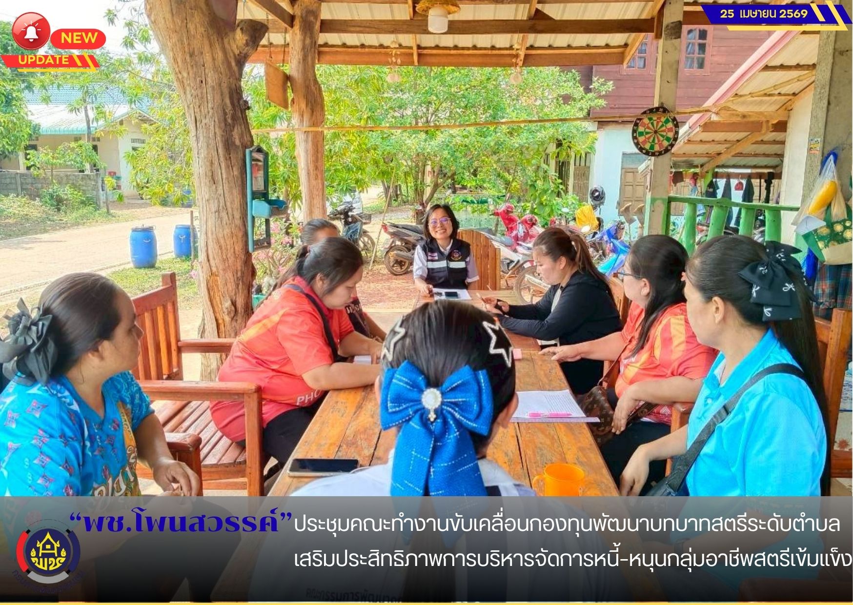 พช.โพนสวรรค์ ประชุมคณะทำงานขับเคลื่อนกองทุนพัฒนาบทบาทสตรีระดับตำบล เสริมประสิทธิภาพการบริหารจัดการหนี้–หนุนกลุ่มอาชีพสตรีเข้มแข็ง