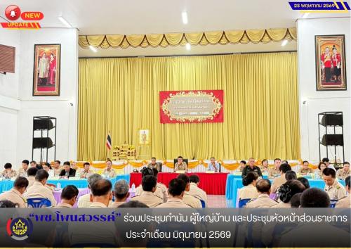 📢พช.โพนสวรรค์ ร่วมประชุมกำนัน ผู้ใหญ่บ้าน และประชุมหัวหน้าส่วนราชการ ประจำเดือน มิถุนายน 2569